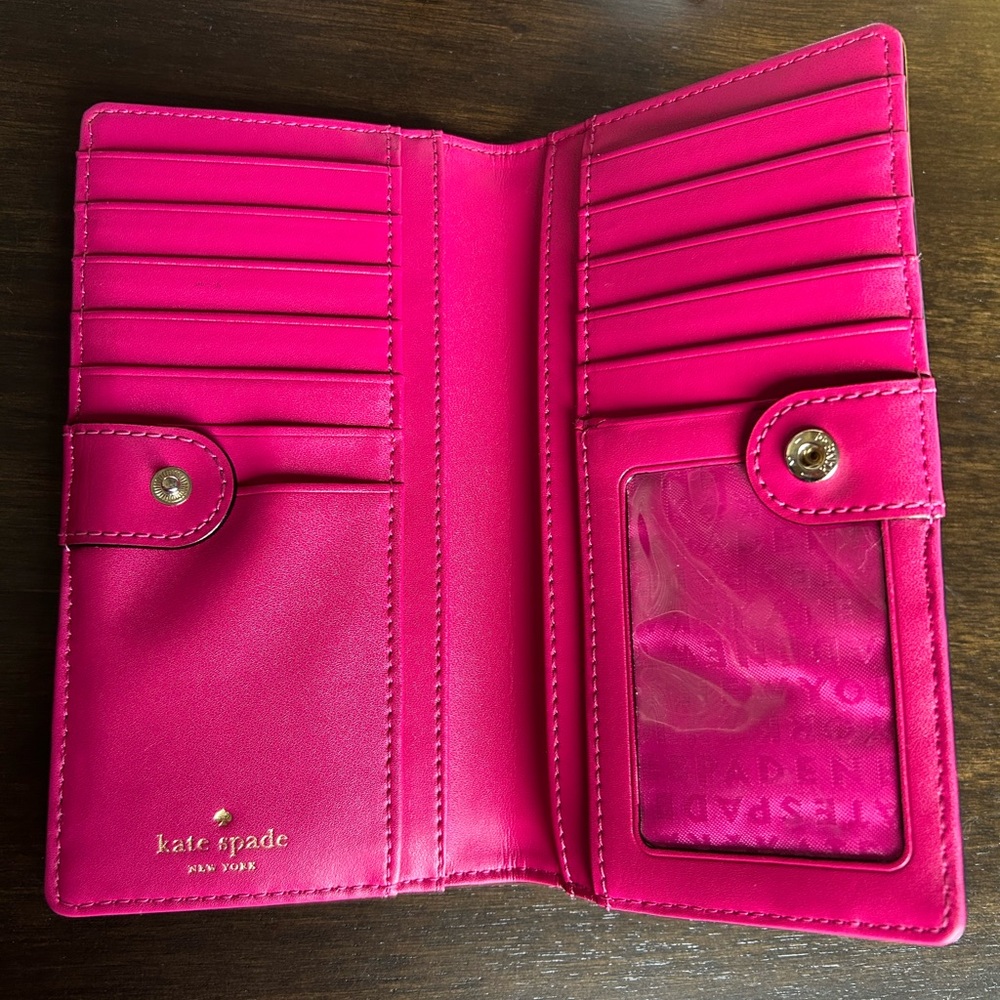 Kate Spade Black and Hot Pink Wallet - Picture 2 of 3